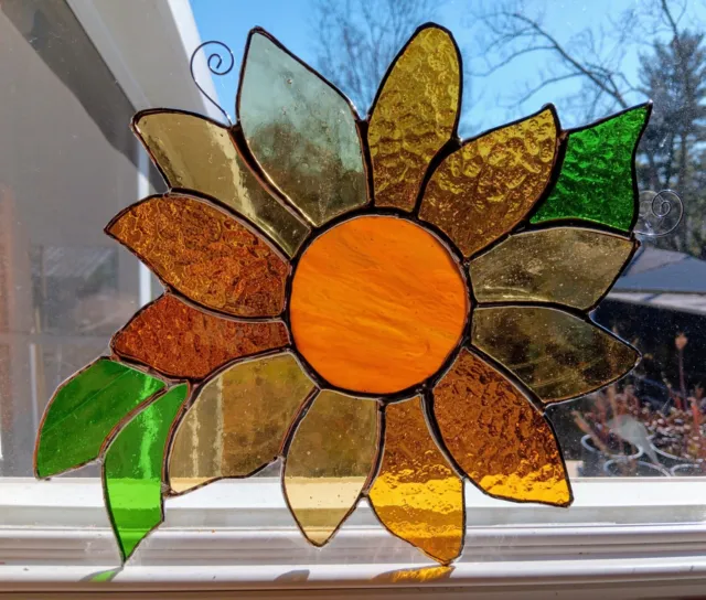 Handmade Stained Glass Sunflower Suncatcher