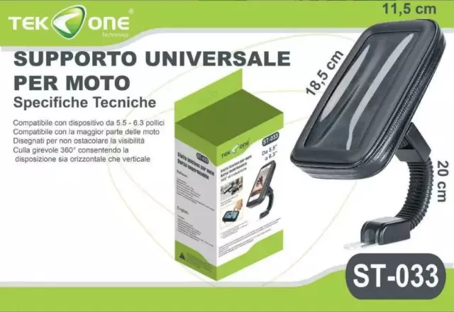 Porta Cellulare Supporto Moto Scooter Supporto Specchietto Impermeabile 5.5" 6.3