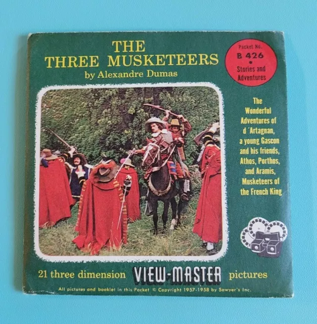 SEALED Sawyer's B426 The Three Musketeers A. Dumas view-master 3 Reels Packet