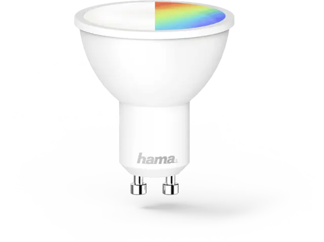 Bombilla inteligente - HAMA WLAN LED, GU10, 5,5 W RGBW, LED, Multicolor