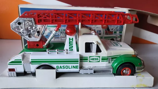 1994 Hess Toy Rescue Truck Emergency Ladder Truck, Lights Original Box