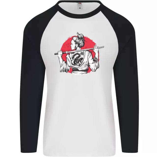 T-shirt da baseball Samurai Tattoo Ragazza MMA Kenjutsu Kendo Iaido Uomo L/S