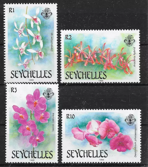 pa163 SEYCHELLEN/ Blumen-Orchideen MiNr 684/87 **