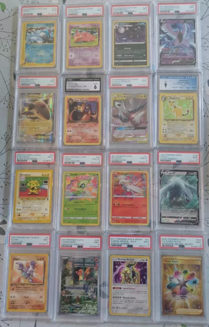 Pokemon bewertete Karten X48 Job Lot Konvolut PSA 10 9 8 CGC TFG Charizard 1. WOTC