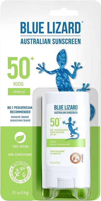 BLUE LIZARD Mineral Sunscreen Stick with Zinc Oxide SPF 50+ Water Resistant...