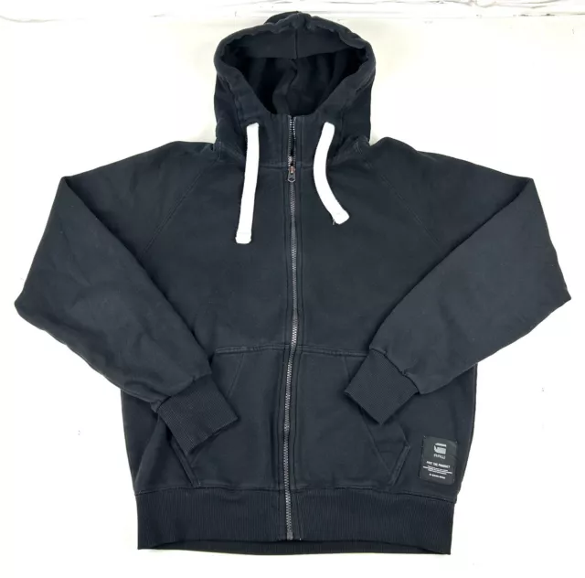 G Star Raw - Women's Black Fleece Full-Zip Hoodie / Hooded Jacket - Size Small