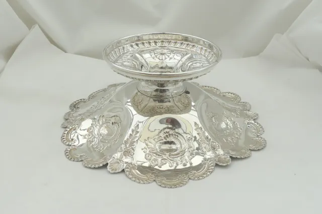 Rare Victorian Hm Sterling Silver Embossed Fruit Bowl 1899 3