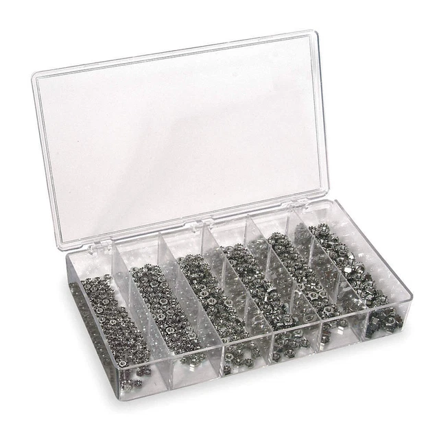 GRAINGER APPROVED WWG6KEPSZPGR Hx LockNt Asrt,Zinc Plated,Steel,600PK