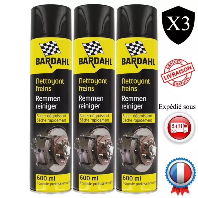 BARDAHL Nettoyant Freins Super Dégraissant Ultra Puissant Formule Pro 600ml X3