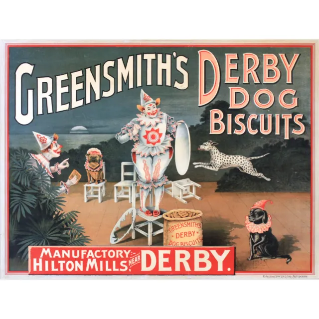 Advert Dog Biscuits Greensmith Derby Clown Circus 30X40 Cms Fine Art Print Art P