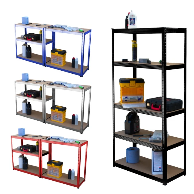 GARAGE 5 TIER Shelving Units Boltless Racking Warehouse Heavy Duty Shed