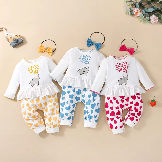Tuta a maniche lunghe per bambine cartone animato carino romper peplum set body casual 2