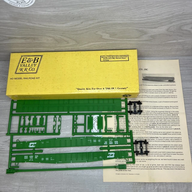 HO Scale E&B Valley Railroad Burlington Northern BN 565998 Train 65' Gondola Kit