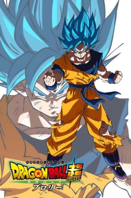 Dragon Ball Super Poster Broly Movie Vegeta Goku Vegeto Blue 12inx18inches