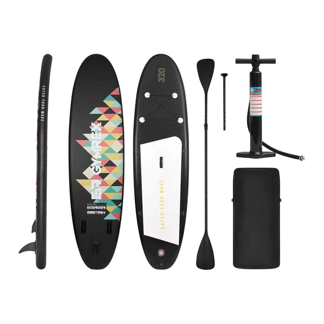 Stand Up Paddle Board Gonflable Surf Pompe Pagaie & Accessoires ≤ 130 kg Noir