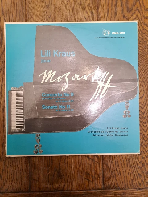 Lili Kraus- Mozart Concerto No. 9 / Sonate No. 11 . 1962 1st France MMS-2191. M