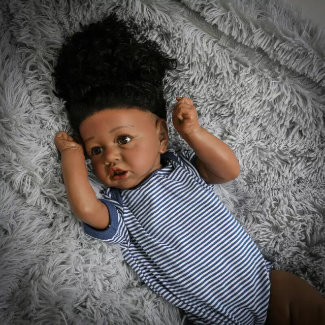 21in Reborn Dolls Toddler Real Boy Girl Baby African American Biracial Toddler 2