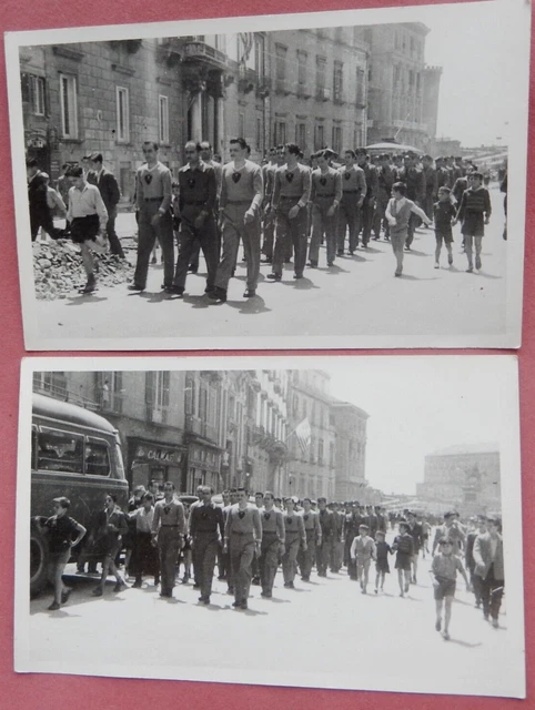 2 foto fp , non vg, marcia o processione di congregazione o FASCISTA.NAPOLI ??
