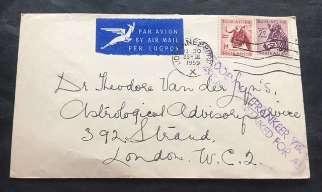 1959 South Africa RSA Johannesburg - used cover with Michel No. 240, 242