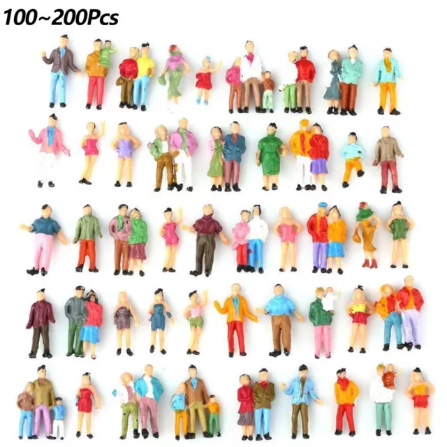 100/200 Pcs 1:87 HO Scale Painted Figures Model People Passengers ( Lots Poses)