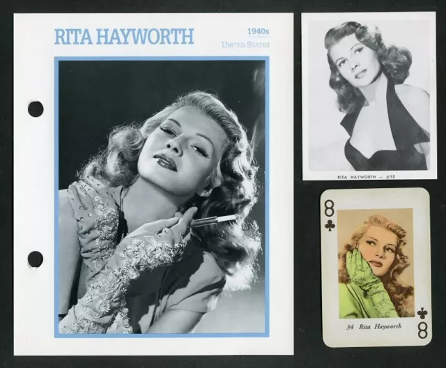 Rita Hayworth-1940'S Edito Card + Swap & 1955 Popcorn, Canadian Cards..near Mint