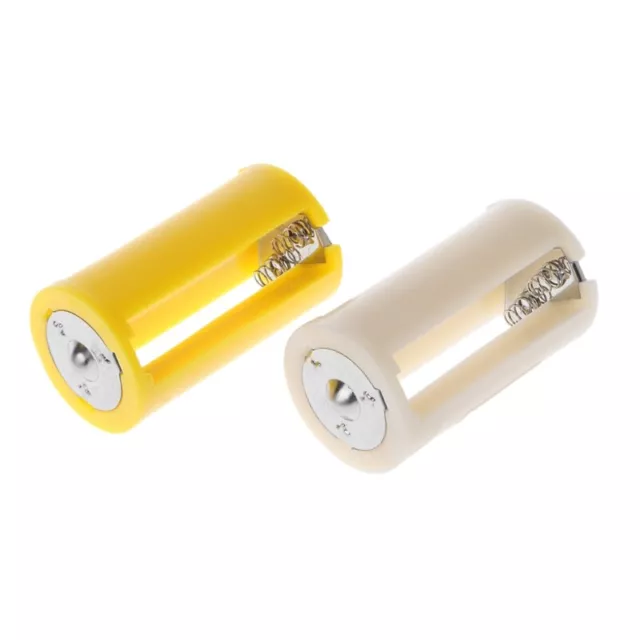 3x AA to D Battery Convertor Adapters Holder White 3 AA to 1 D Converter for Cas