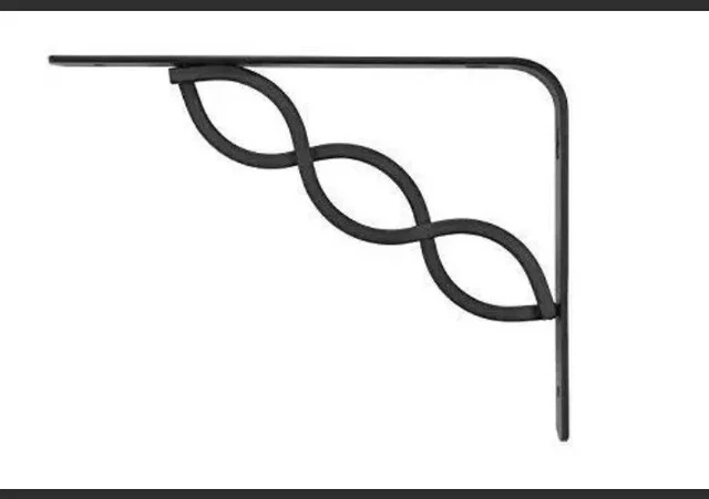 Decorative Shelf Bracket, 6 by 8-Inch, Celtic Scroll, Black 2Pc