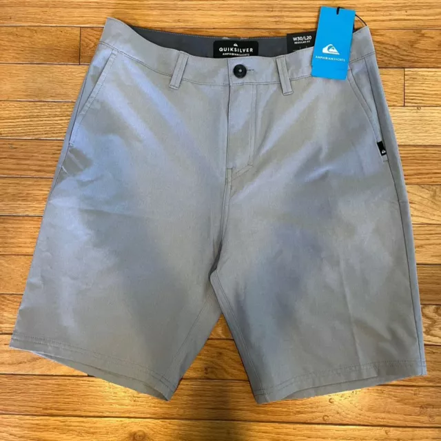 Quiksilver Men's Size 30 Amphibian Shorts Gray DryFlight Lightweight Comfort