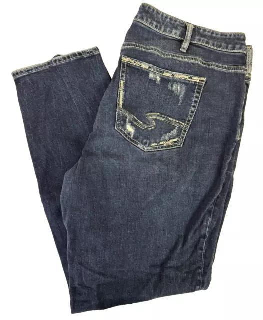 Silver Jeans Co Boyfriend Distressed Mid Rise Jeans Size 16 (37x31)