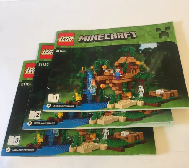 Lego 21125 The Jungle Tree House Minecraft Instruction Manuals Book 1,2&3
