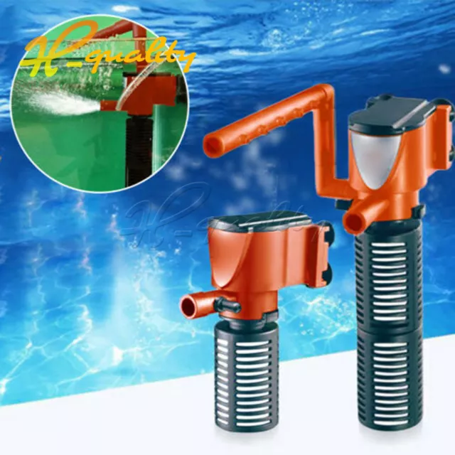 3in1 Mini Aquarium Internal Filter Oxygen Submersible Water Pump Fish Tank 3W