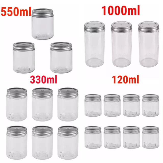 3/6/8 Pack Glass Preserving Jars Lid Mason Canning Bottles Storage 120 - 1000ml