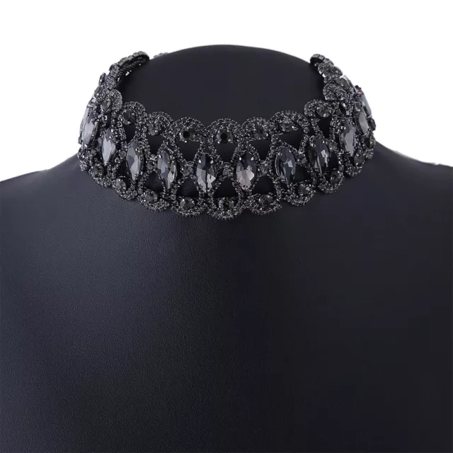 Crystal Rhinestone Choker Necklace Velvet Chocker Statement Necklace For Women .