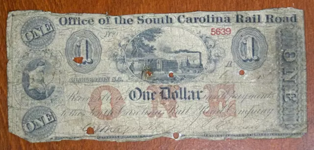 Office Of The South Carolina Rail Road 1864  $1 Note