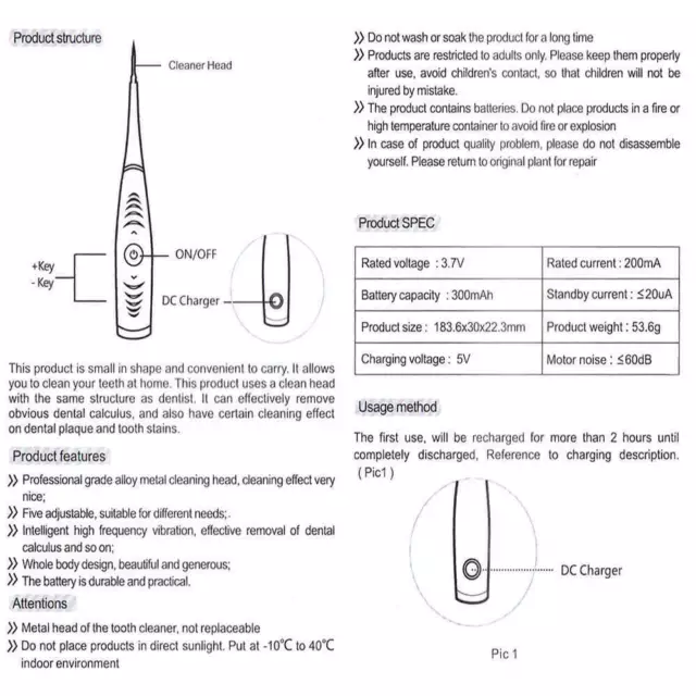 IRRIGADOR DENTAL ULTRASONICO Limpiador de Dientes Eléctrico  -ENVIO 48H- 2