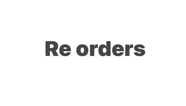 Customer Error Re-Order/Replacement