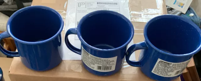Coleman White Enamel Coffee Pot Percolator & 4 Mug Set - Limited