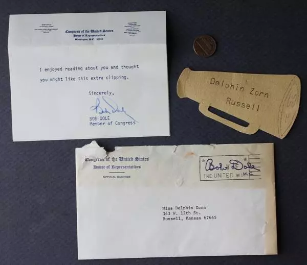 1961 Russell Kansas Congressman & Senator Bob Dole signed letter set EARLY------