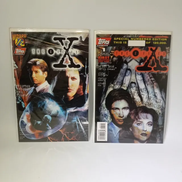 Topps THE X-FILES 1 and 1/2 numbered comic books #ML