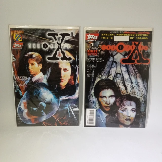 Topps THE X-FILES 1 and 1/2 numbered comic books #ML