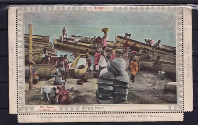 H435) AK Ansichtskarte Kolonie Togo Geisha-Brief Die Lagune von Klein-Popo