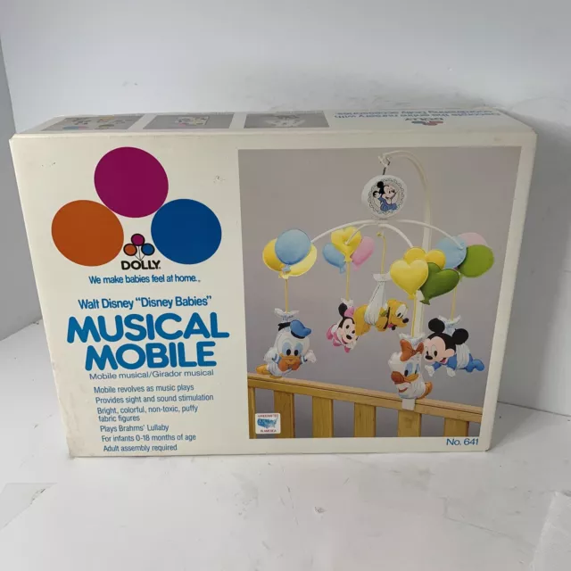 Vtg 1984 Dolly Disney Babies Musical Mobile #641 Mickey Mouse Friends EUC!!!