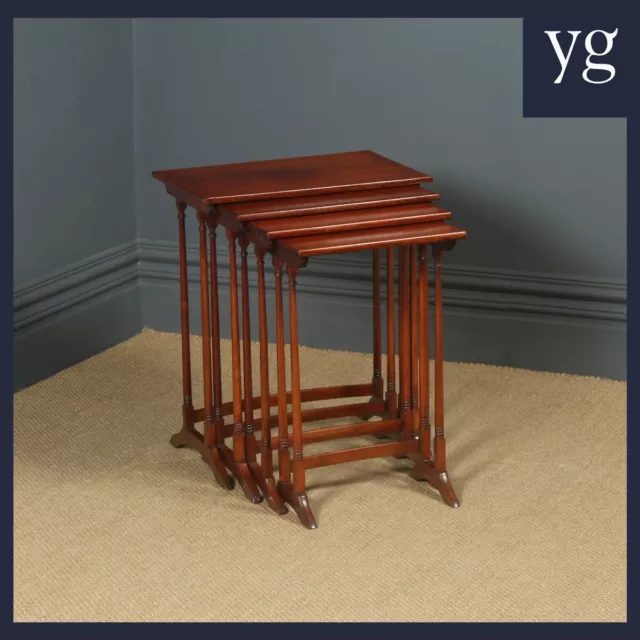 Antique English Edwardian Set of Four Regency Style Mahogany Nest Tables
