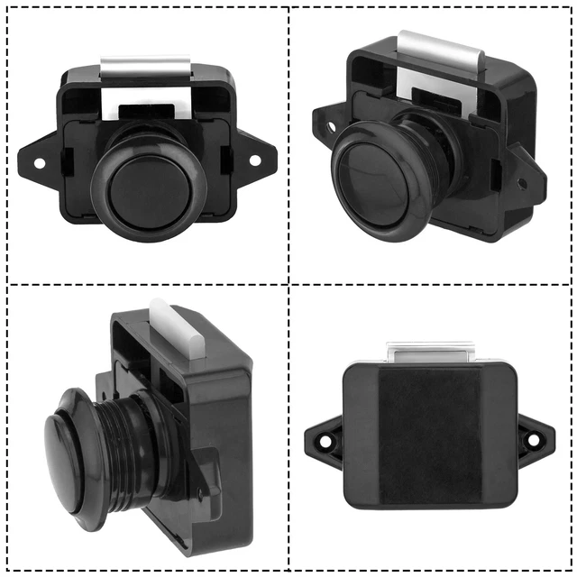 5-30X PUSH BUTTON Knob Drawer Cupboard Catch Lock RV Caravan Boat ...