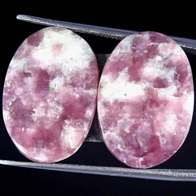17.80Cts Natural Lepidolite Cabochon Pair Oval Gemstones
