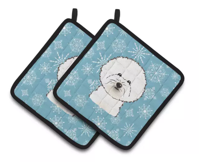 Snowflake Bichon Frise Pair of Pot Holders BB1651PTHD-S
