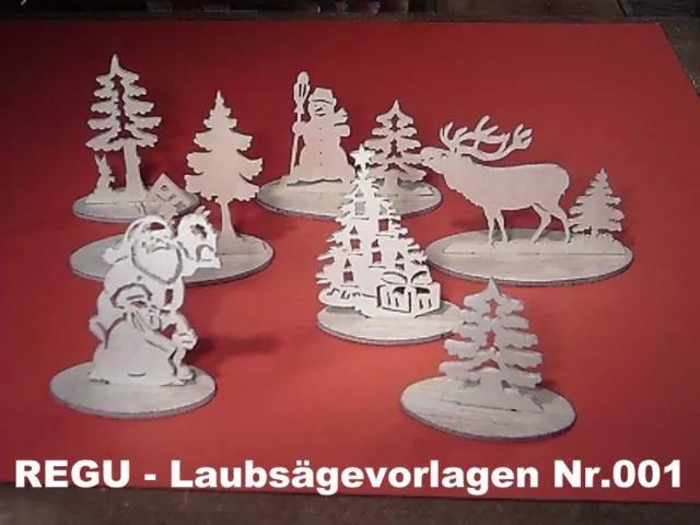 + REGU - Laubsägevorlagen Nr.001 -Weihnachtsdeko mit sieben erzgebirg. Motiven-