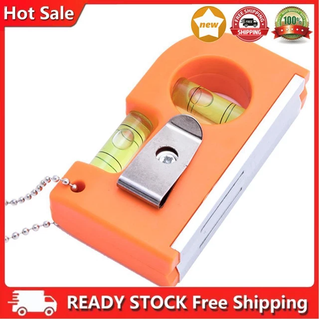Mini strumento livello tascabile 2 in 1 2 livellatore spirito bolla gancio portachiavi metallo
