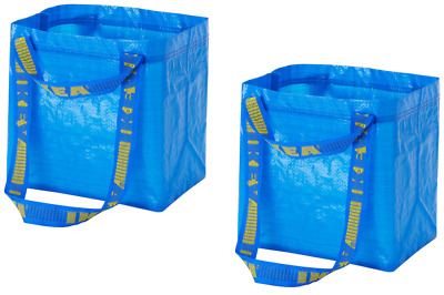 Bolsas de Compras Reutilizables Medianas IKEA BRATTBY 2 piezas Azul Eco Bolso ENVÍO GRATUITO