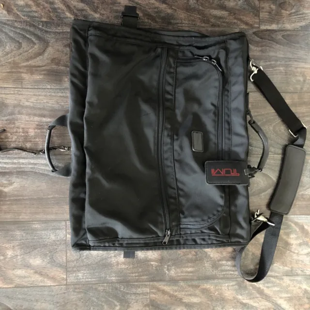 Tumi Garment Bag Carry On Black Ballistic Nylon Bi-Fold